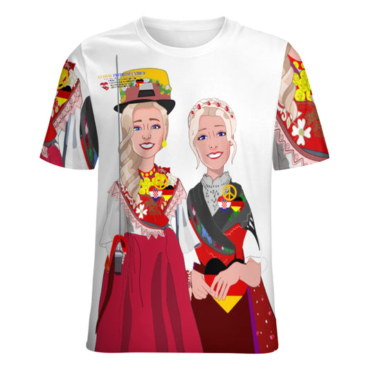 Full Print T-Shirt GLOBAL FREEDOM UNITED© Men Croatia & Germany  V1 Big