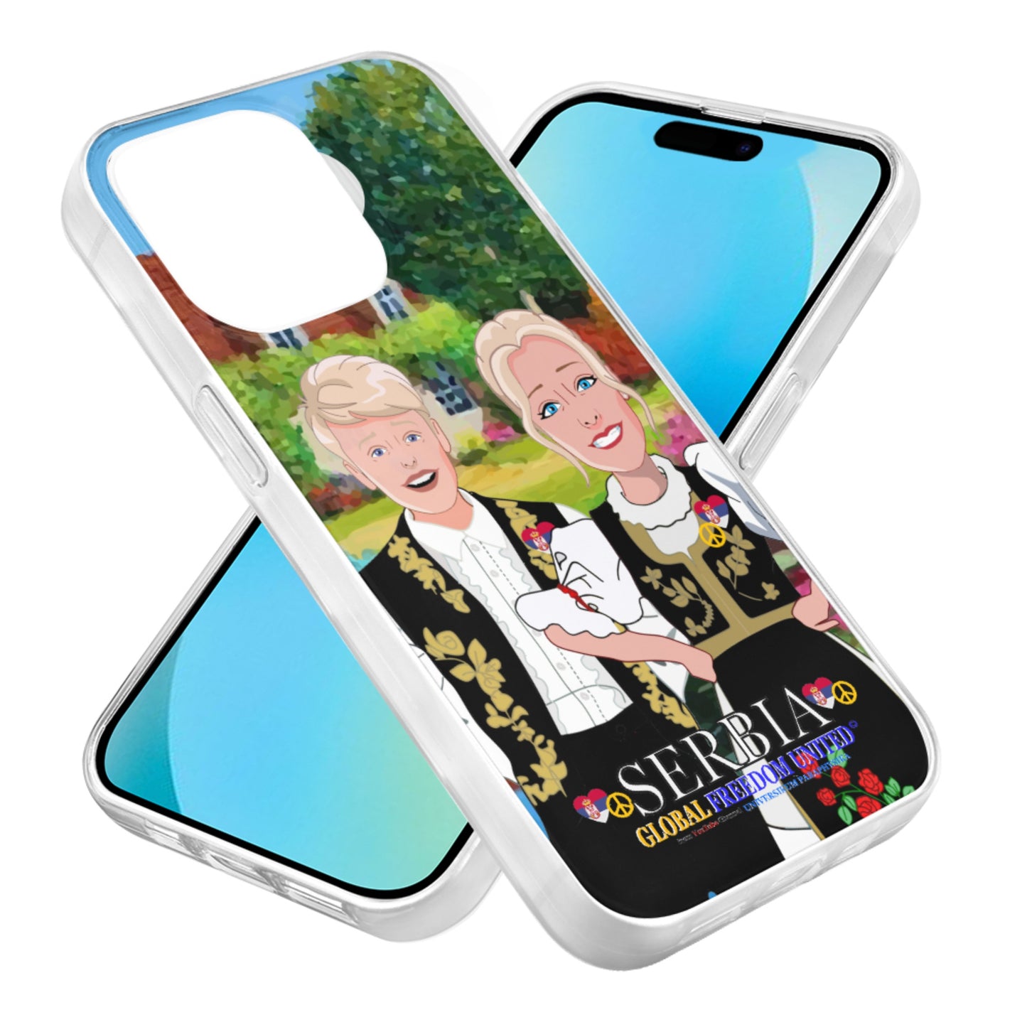 Phone Case GLOBAL FREEDOM UNITED© Couple Edition Serbia Black One