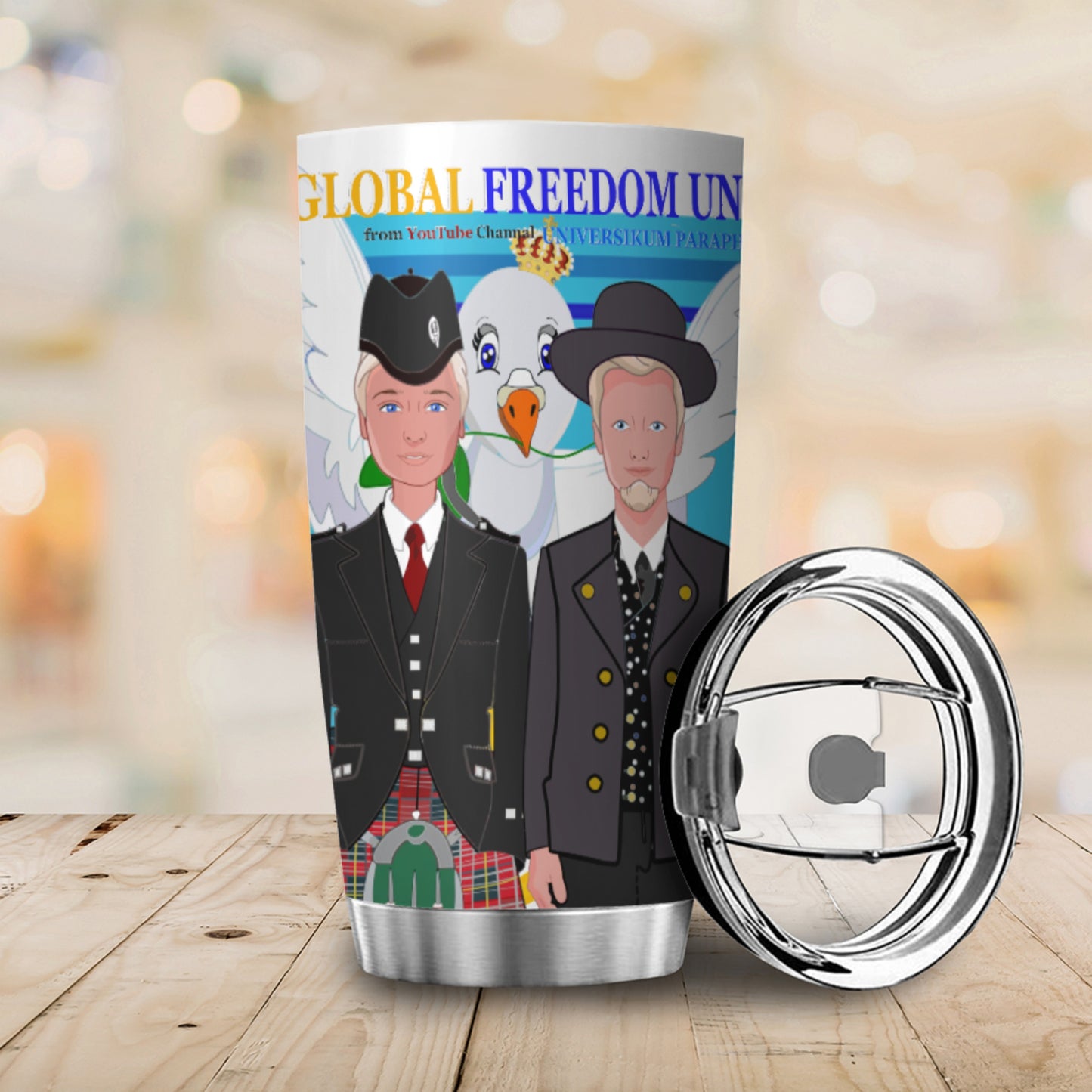Tumbler Global Freedom United Men England & Germany Old Peace Blue