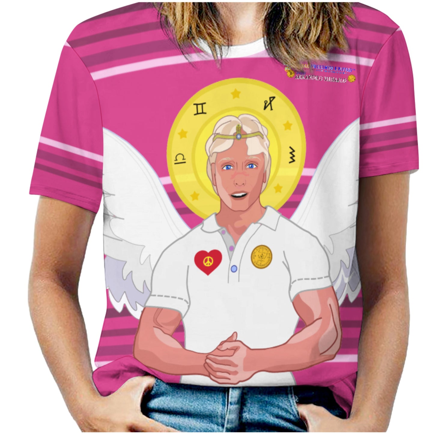 Women´s T-shirt Global Freedom United Archangel Michael Croatia V2 Pink1