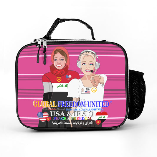 Leather Meal Bag GLOBAL FREEDOM UNITED© Women Iraq & USA Pink