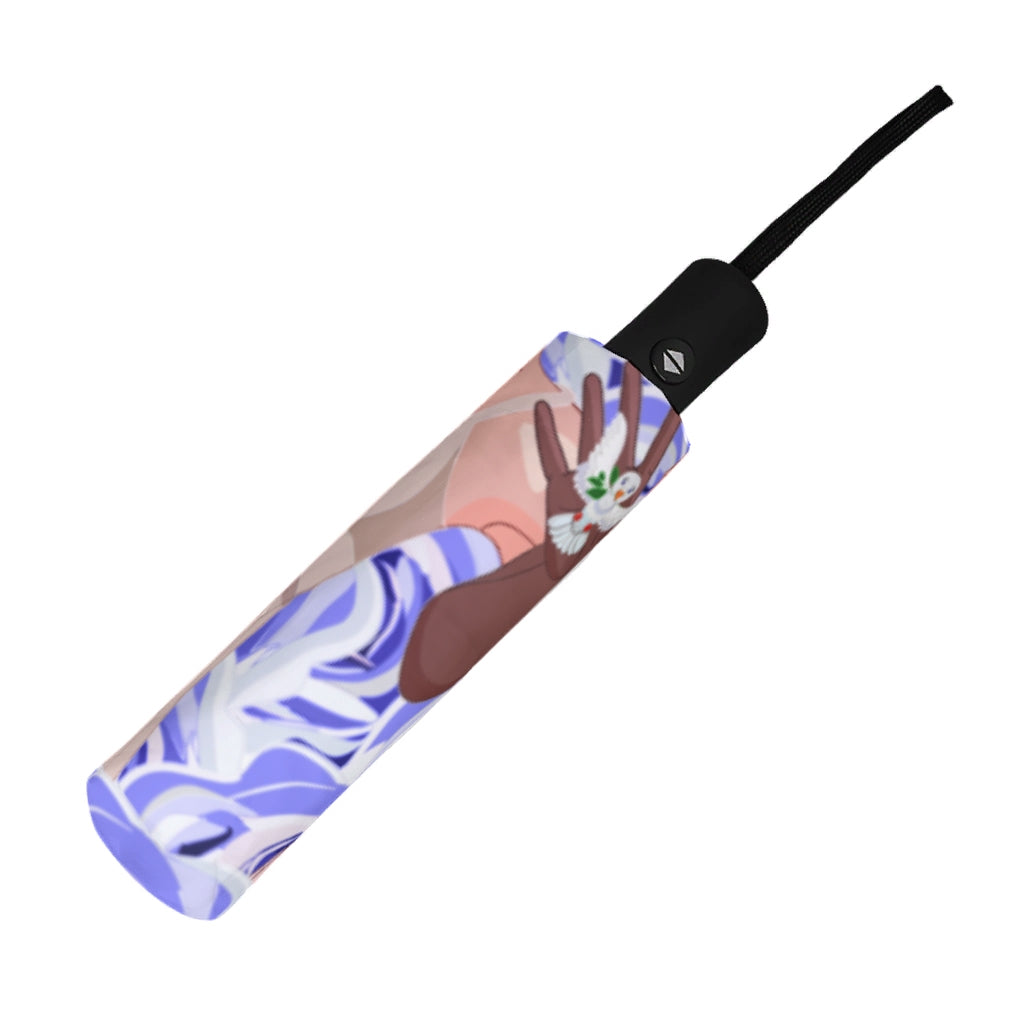 Umbrella GLOBAL FREEDOM UNITED© Women Anti Fascism & Racism USA Light Blue