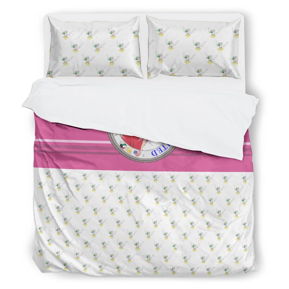Bed Line GLOBAL FREEDOM UNITED© Women Kuwait & USA Circle Pink