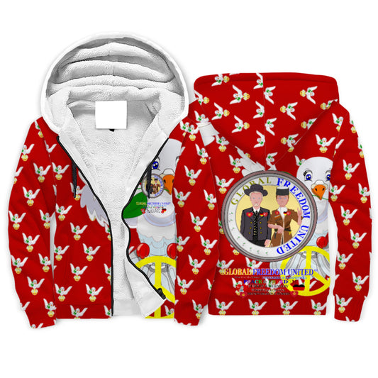 Plush Hoodie GLOBAL FREEDOM UNITED© Men Germany & Turkey Red