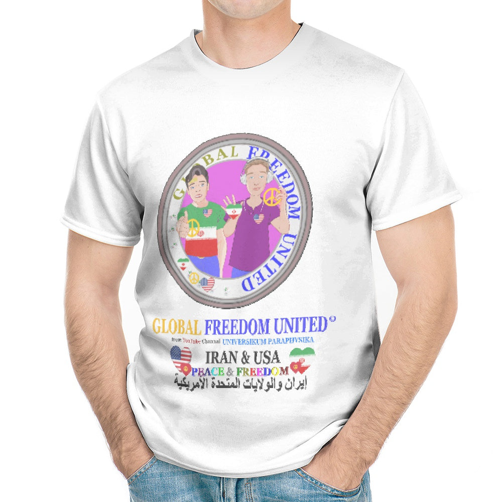 Men´s T-shirt GLOBAL FREEDOM UNITED© Men Iran & USA V2 Wight