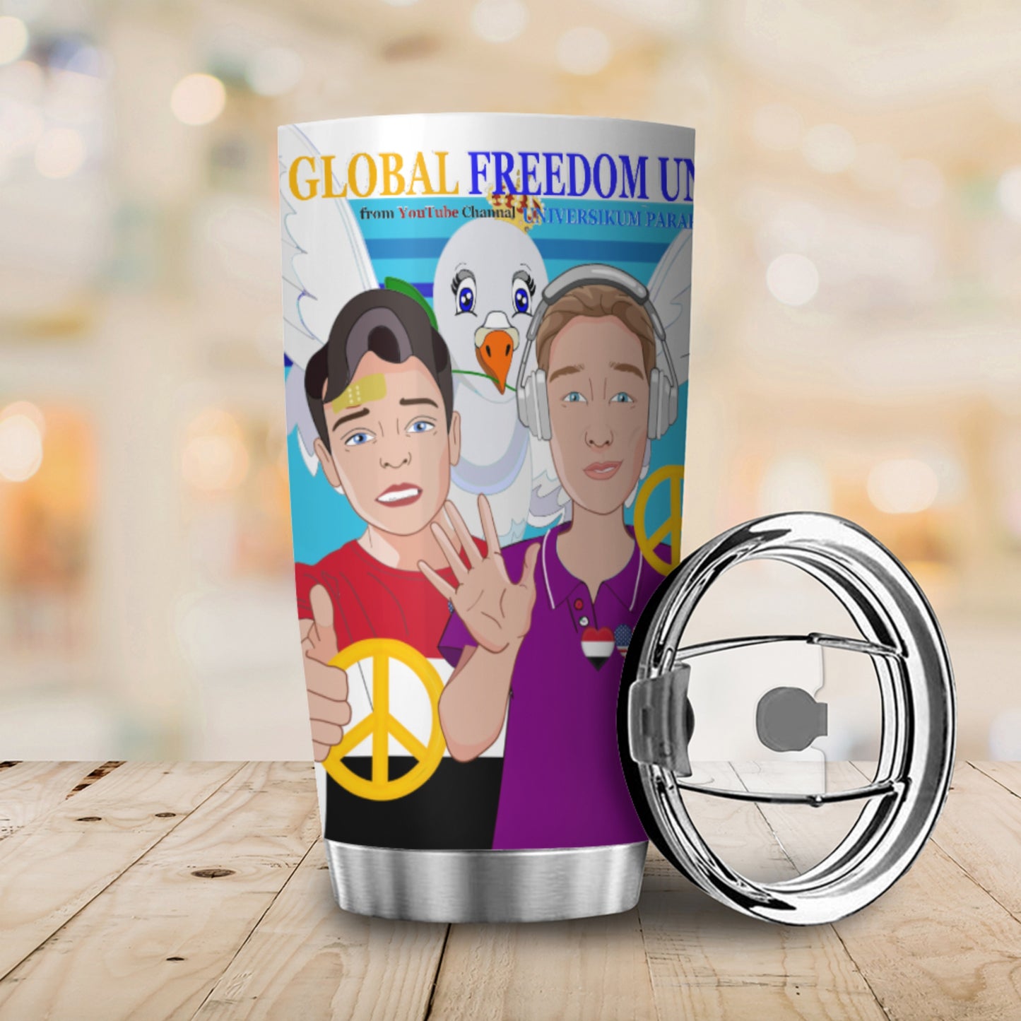 Tumbler GLOBAL FREEDOM UNITED© Men Yemen & USA Blue