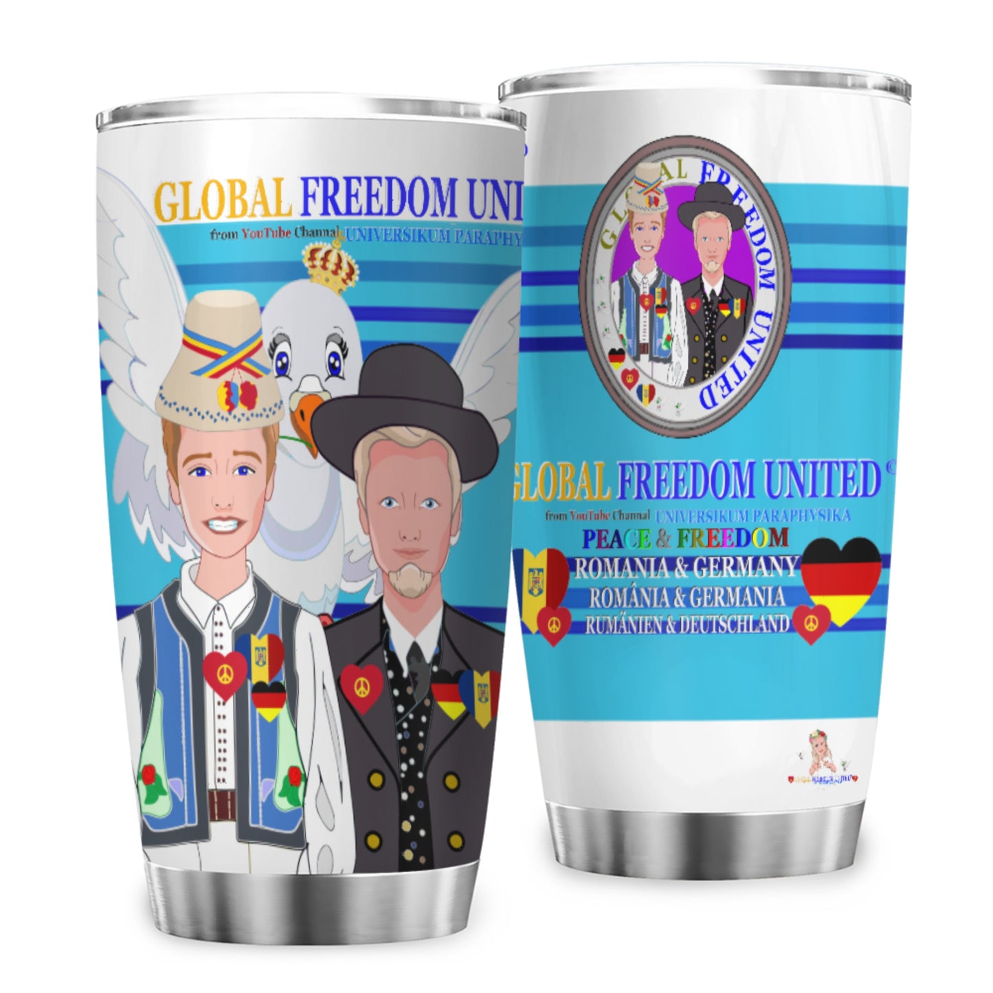 Tumbler Global Freedom United Men Romania & Germany Blue