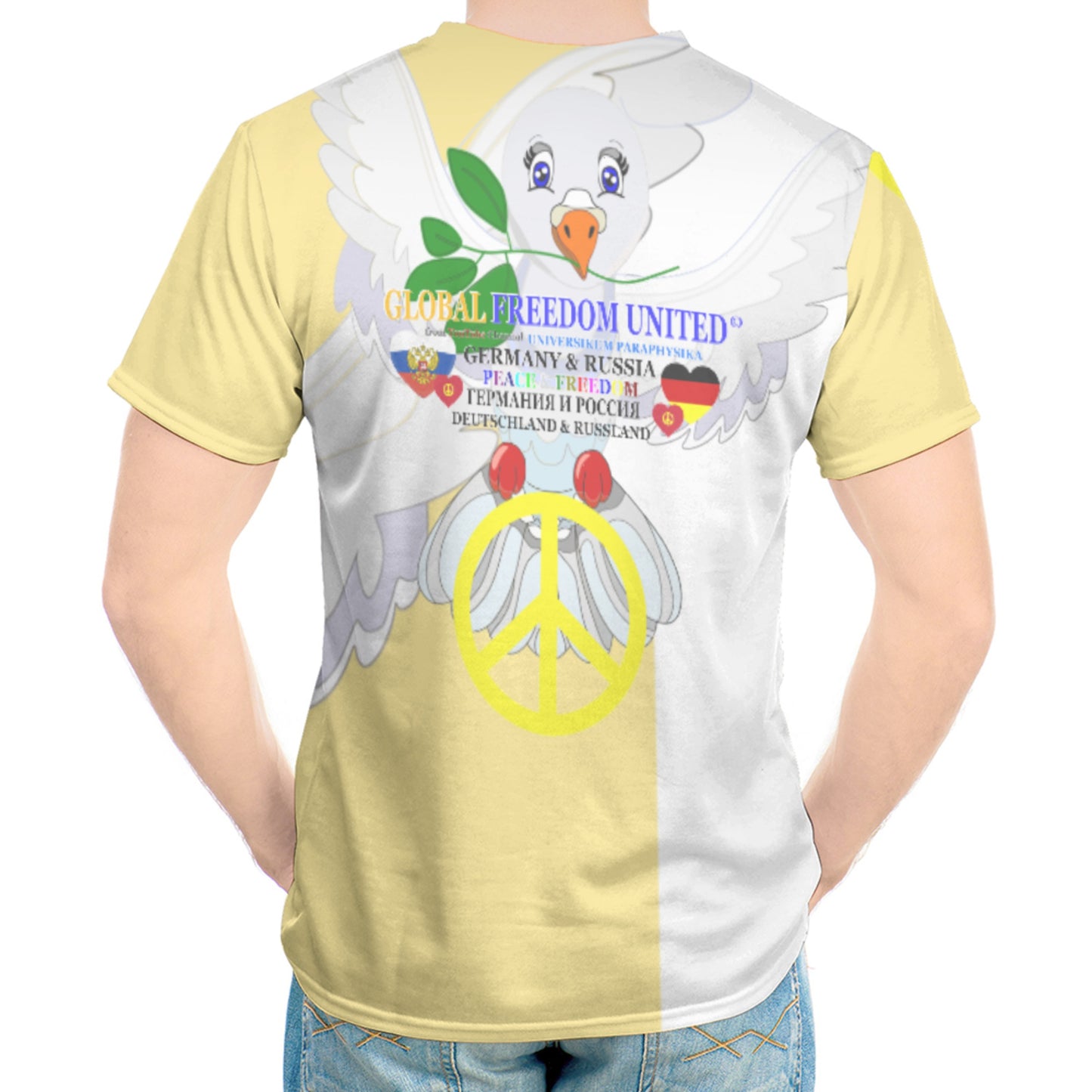 Men´s T-shirt GLOBAL FREEDOM UNITED© Men Russia & Germany V1 Yellow