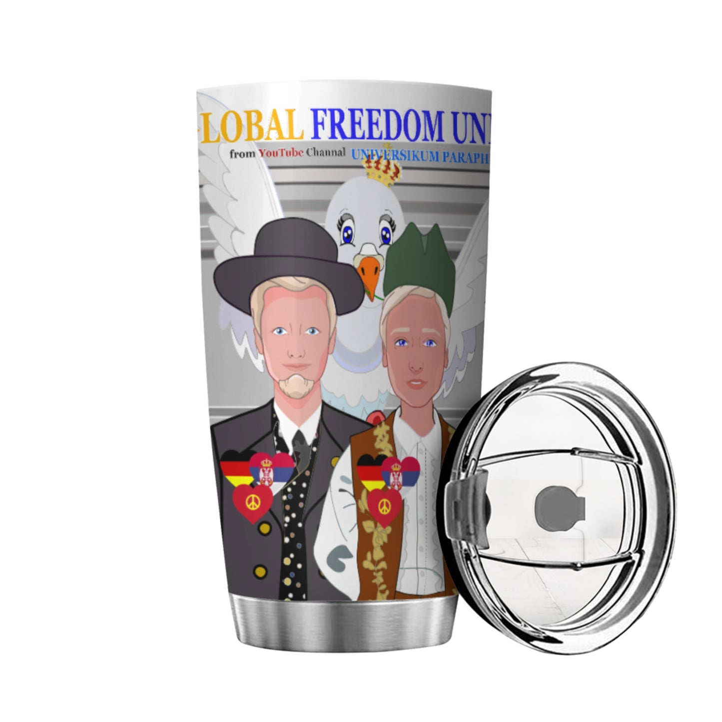 Tumbler GLOBAL FREEDOM UNITED© Men Serbia & Germany Grey