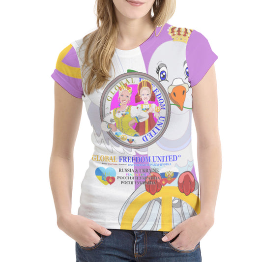 Women´s T-shirt 1 GLOBAL FREEDOM UNITED© Women Ukraina & Russia  Lilac