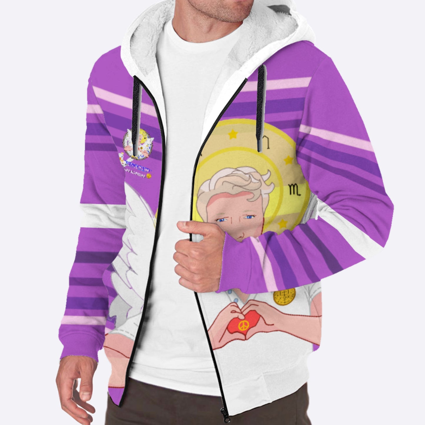 Plush Hoodie Global Freedom United Archangel Raphael German Lilac