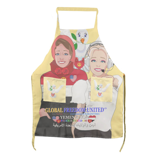 Apron GLOBAL FREEDOM UNITED© Women Yemen & USA Yellow
