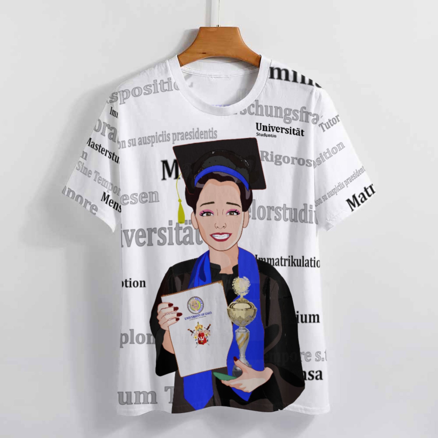 Women´s T-shirt Global Freedom United Asia Student Girl Gold Place