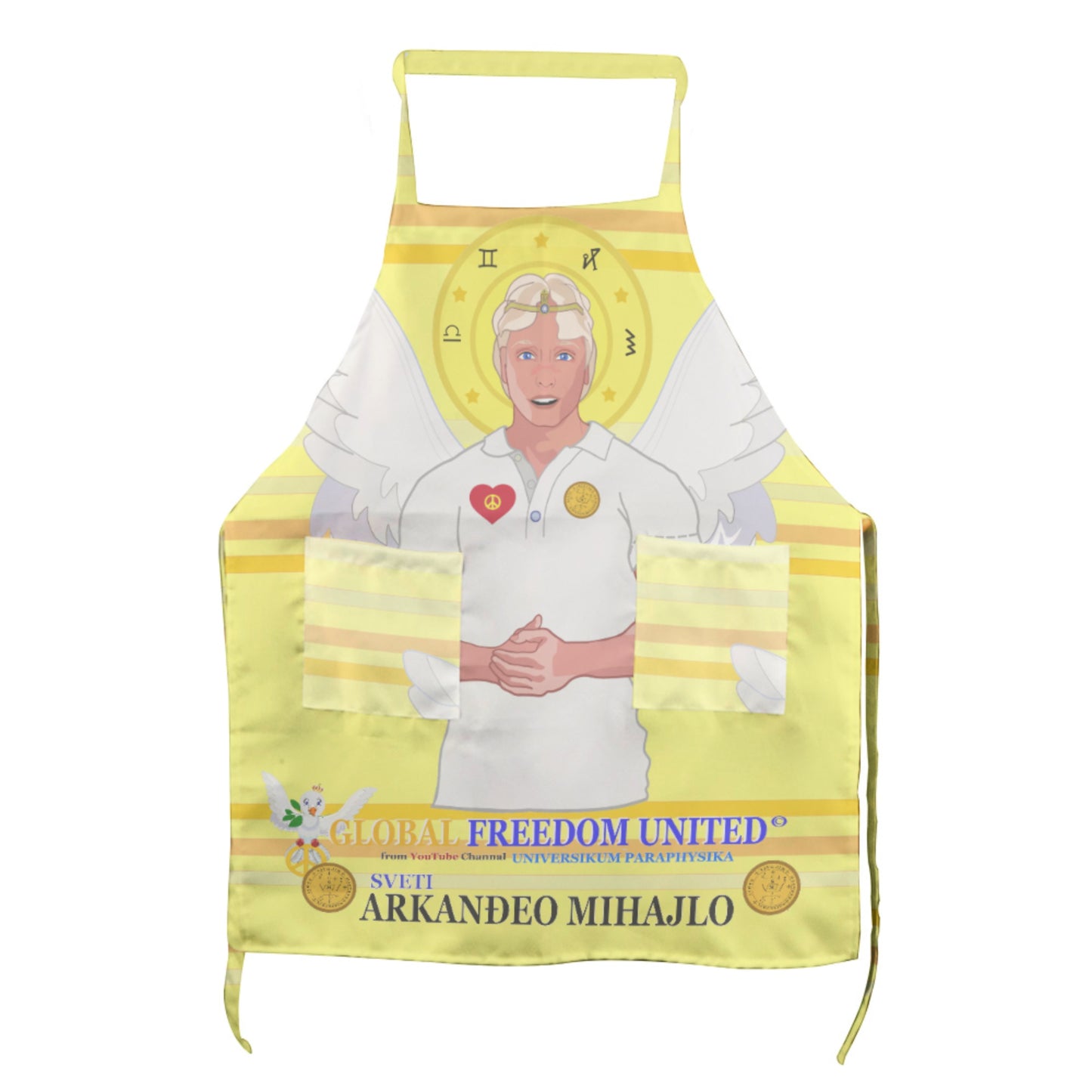 Apron GLOBAL FREEDOM UNITED© Archangel Michael Croatia V2 Yellow