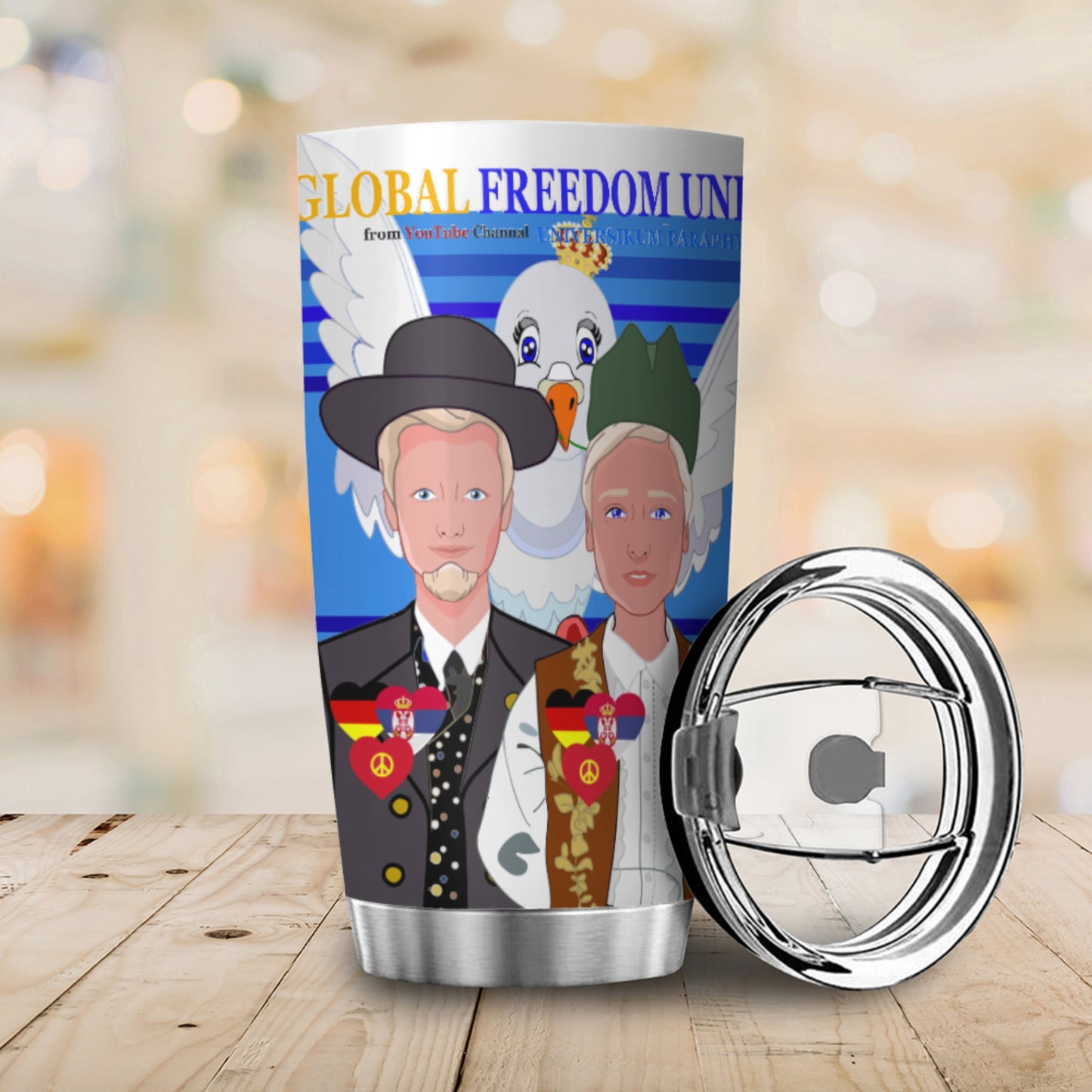 Tumbler GLOBAL FREEDOM UNITED© Men Serbia & Germany Deep Blue