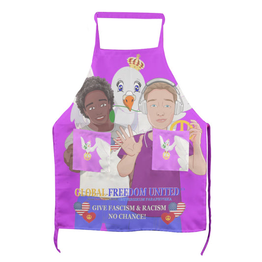 Apron GLOBAL FREEDOM UNITED© Men Anti Fascism & Racism USA Lilac