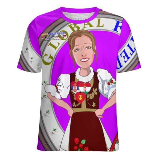 Women´s T-shirt 2 GLOBAL FREEDOM UNITED© Serbia & Hungary Old Peace Lilac