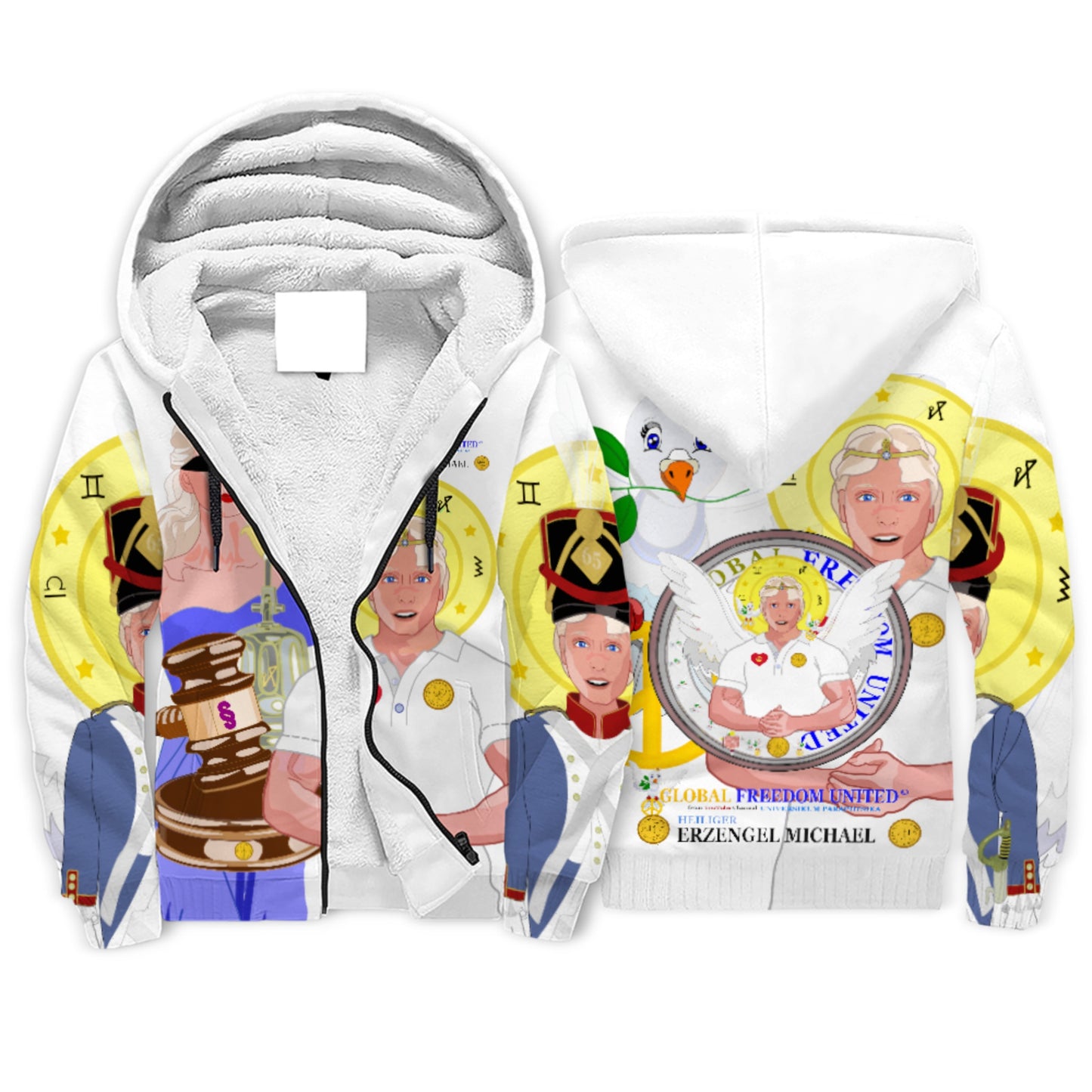 Plush Hoodie Global Freedom United Archangel Michael German Justicia