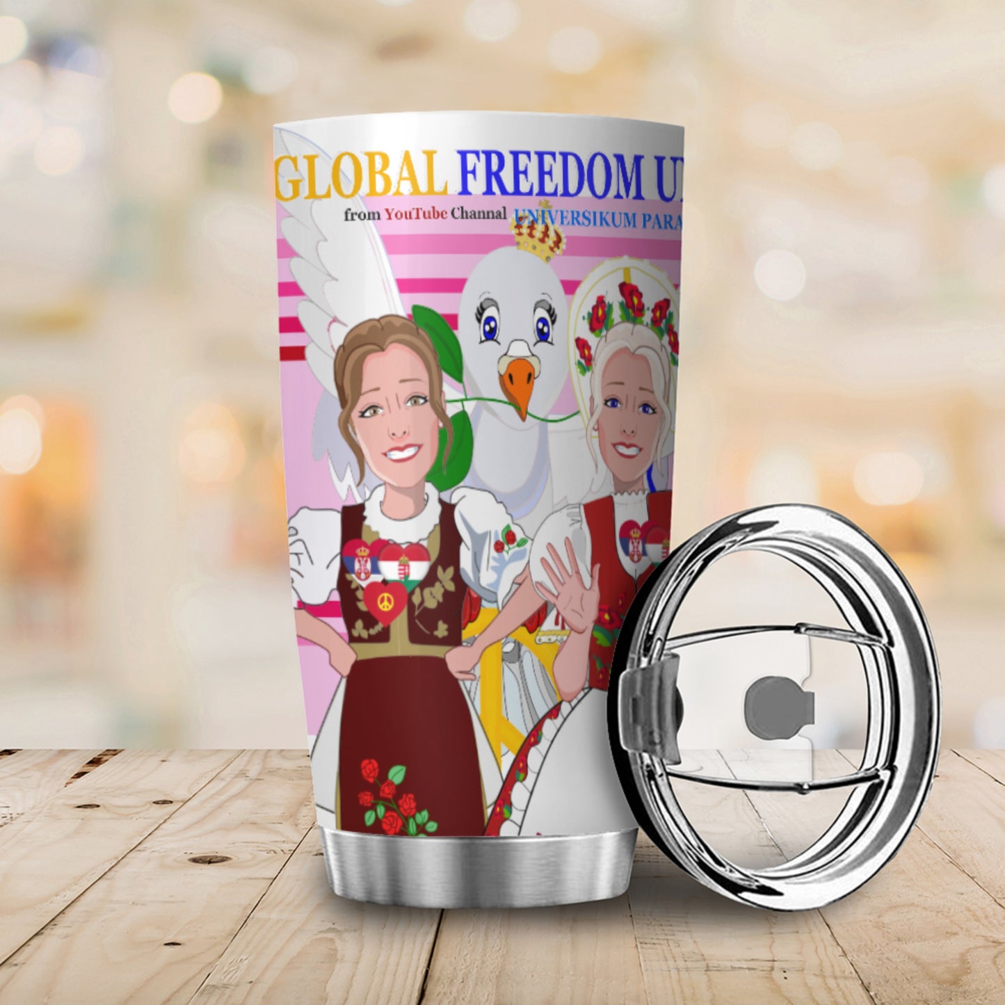 Tumbler Global Freedom United Women Hungary & Serbia Pink2