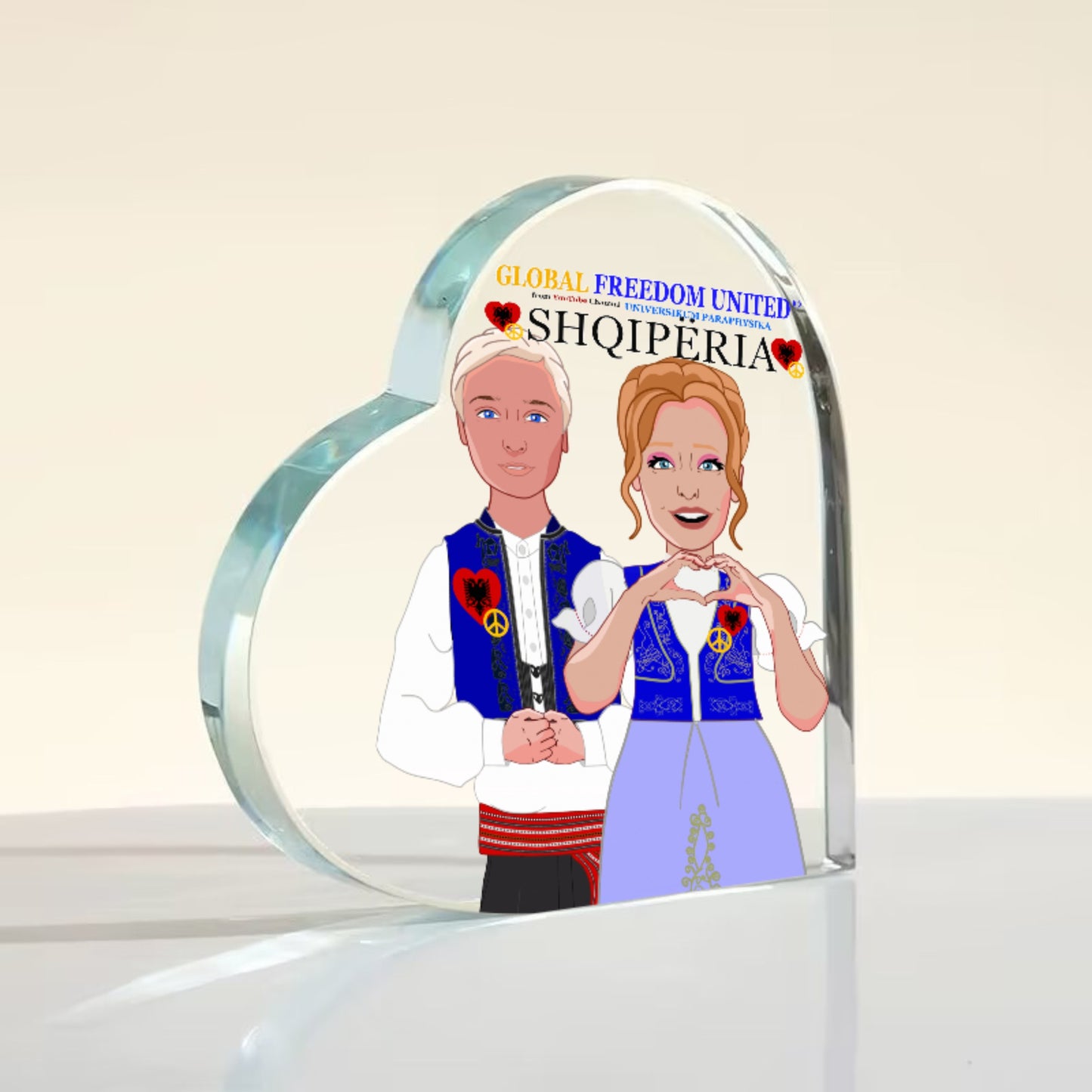 Acrylic Plaque GLOBAL FREEDOM UNITED© Couple Edition Albania