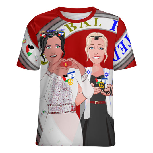 Women´s T-shirt 3 GLOBAL FREEDOM UNITED© Women Palestina & Israel Red