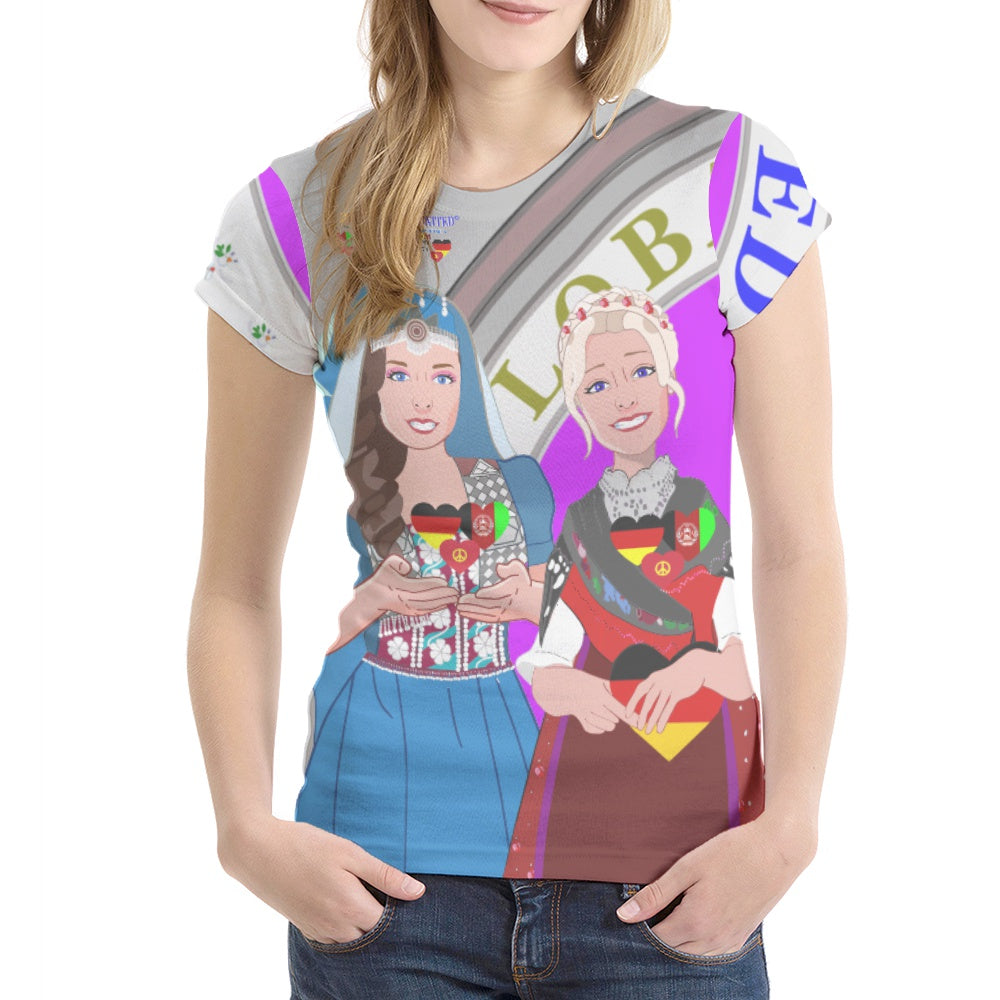 Women´s T-shirt GLOBAL FREEDOM UNITED© AFGHANISTAN & GERMANY Version 2