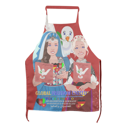 Apron GLOBAL FREEDOM UNITED© Women Afghanistan & Germany Red