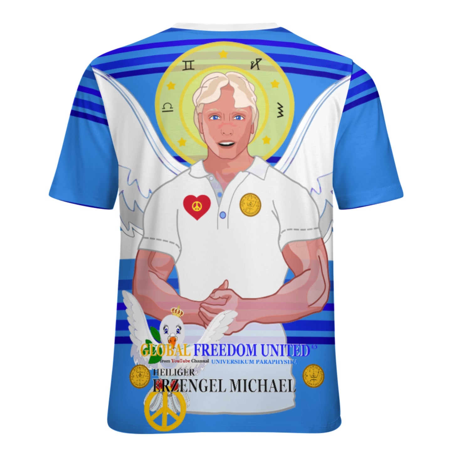 Women´s T-shirt Global Freedom United Archangel Michael German Deep Blue