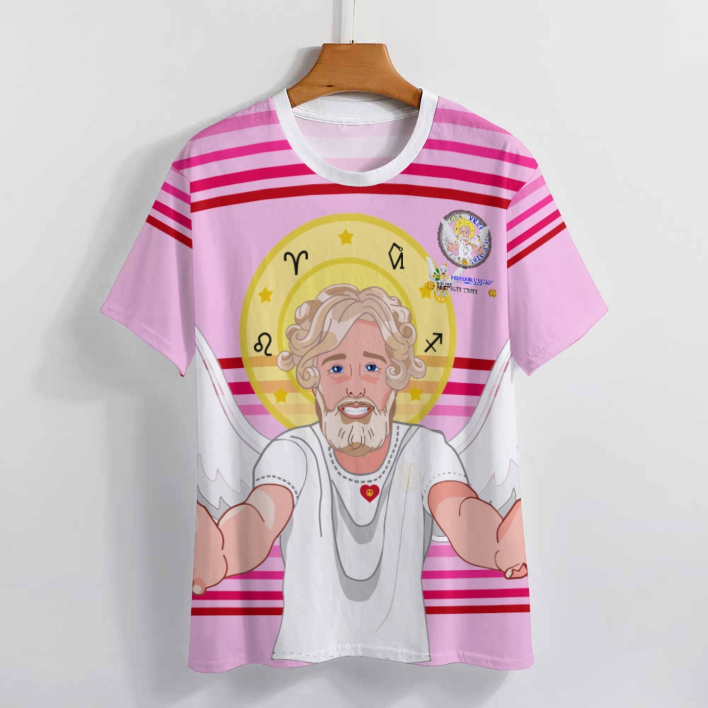 Women´s T-shirt 2 Global Freedom United Archangel Uriel German  Pink2