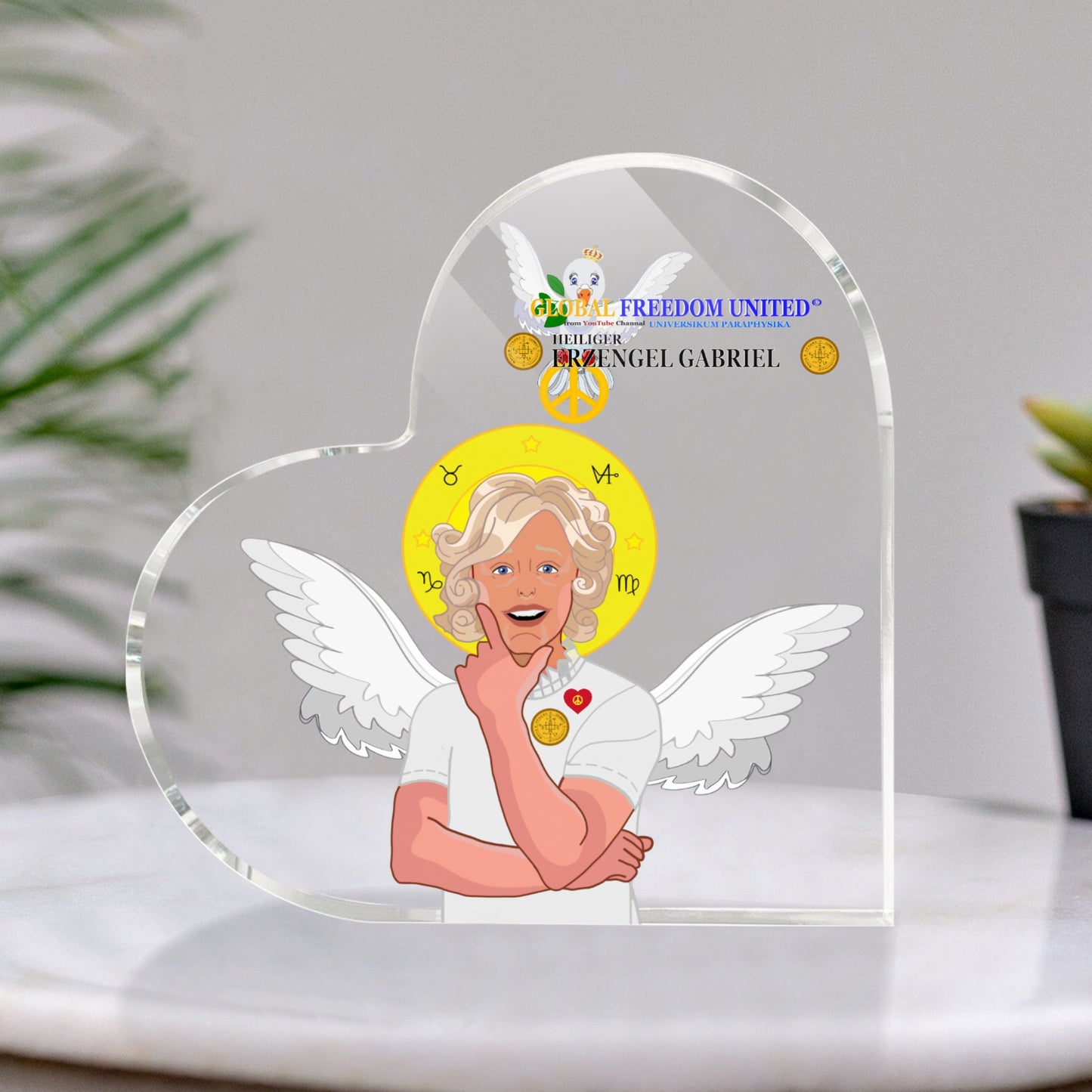 Acrylic Plaque Global Freedom United Archangel Gabriel German