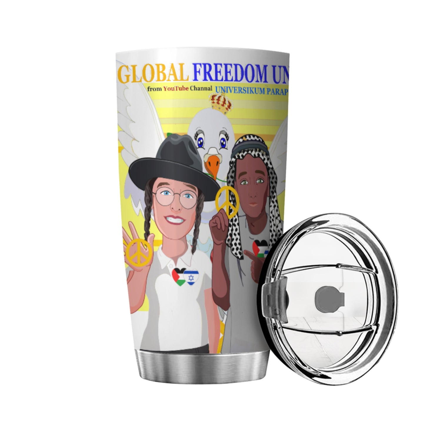 Tumbler Global Freedom United Men Palestina & Israel Yellow