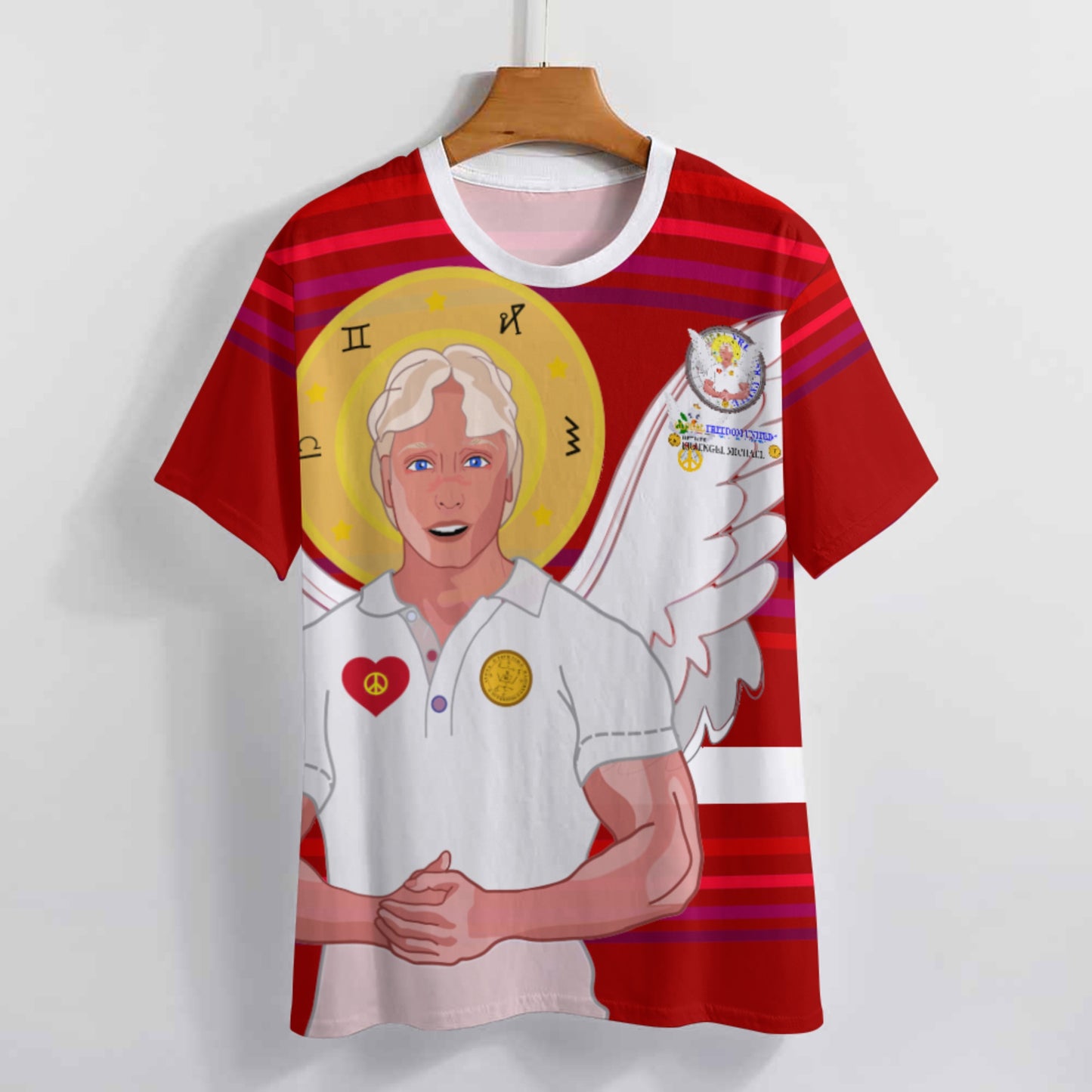 Women´s T-shirt Global Freedom United Archangel Michael German Red