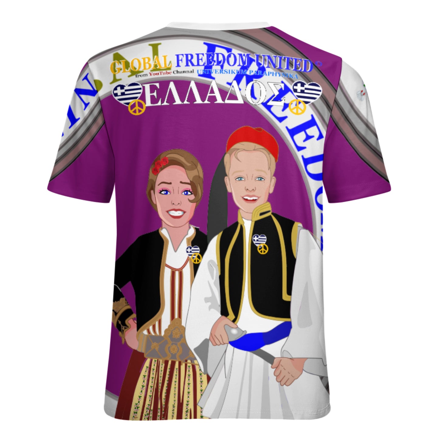 Women´s T-shirt 3 GLOBAL FREEDOM UNITED©  Couple Edition Greece Lilac