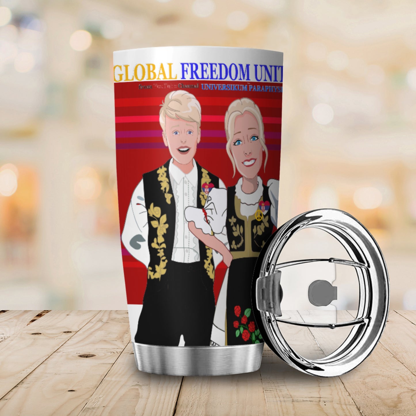 Tumbler Global Freedom United Couple Edition Serbia Black Red