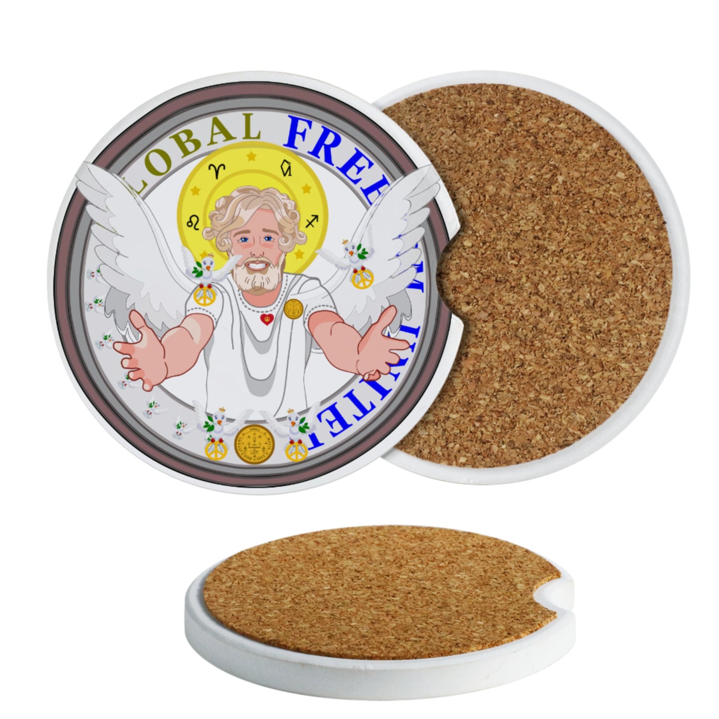 Ceramic Car Coaster Global Freedom United Archangel Uriel