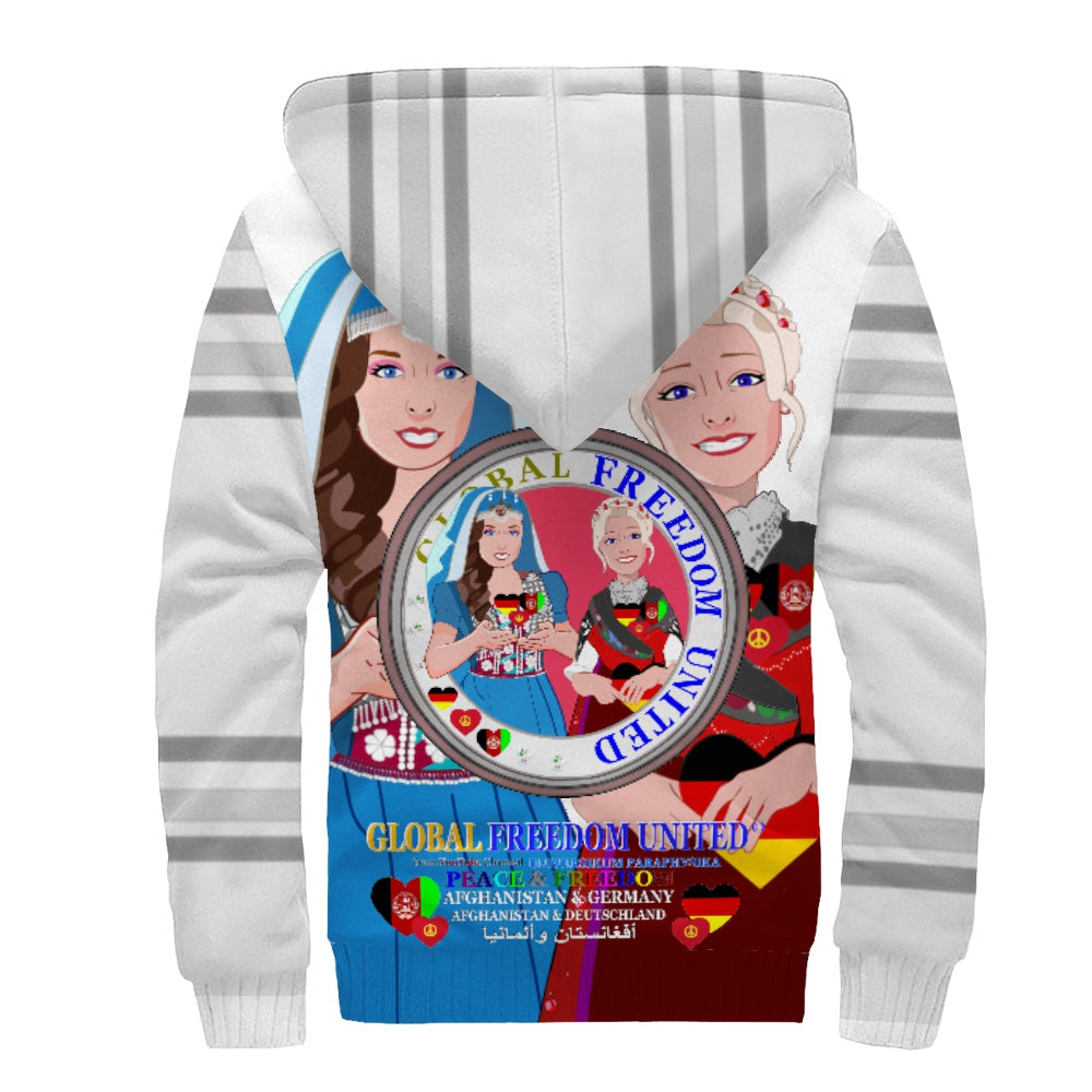 Plush Hoodie GLOBAL FREEDOM UNITED© AFGHANISTAN & GERMANY Version Big