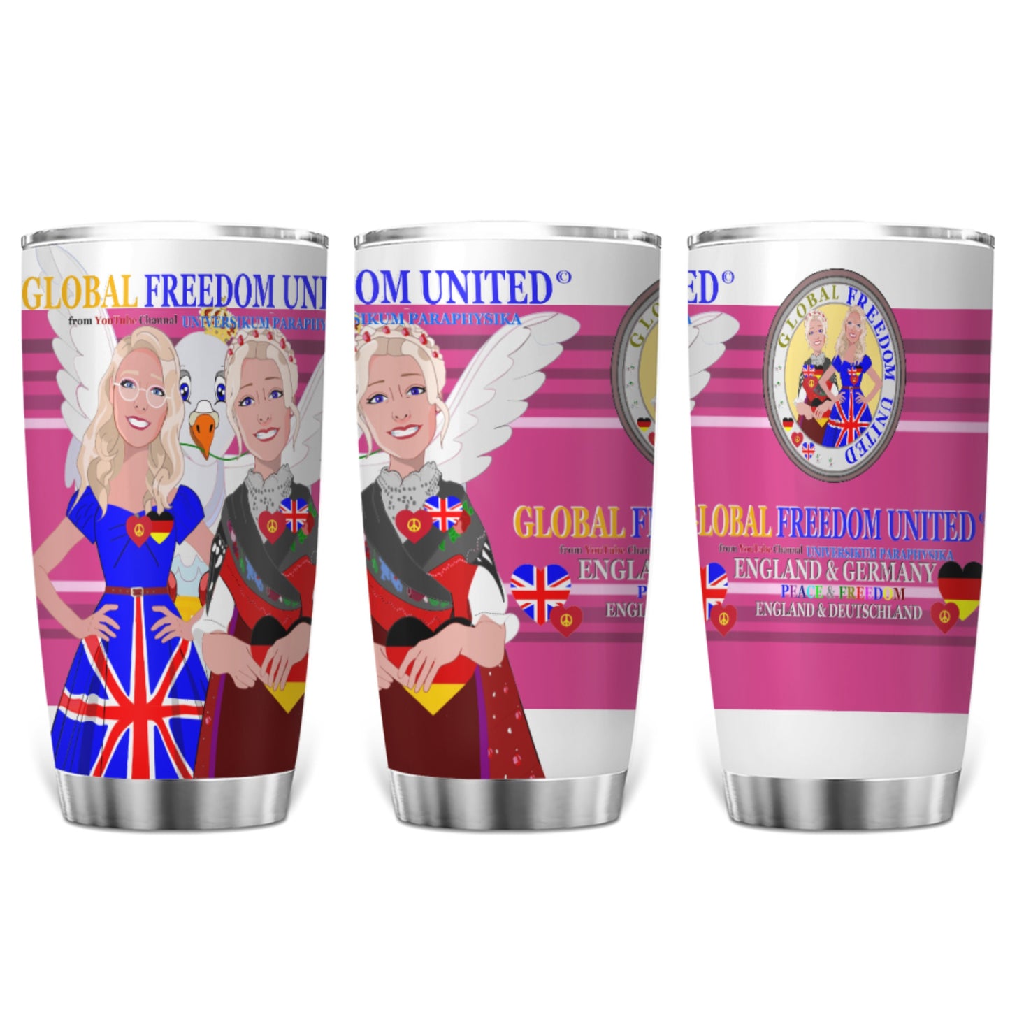 Tumbler Global Freedom United Women England & Germany Old Peace Pink1