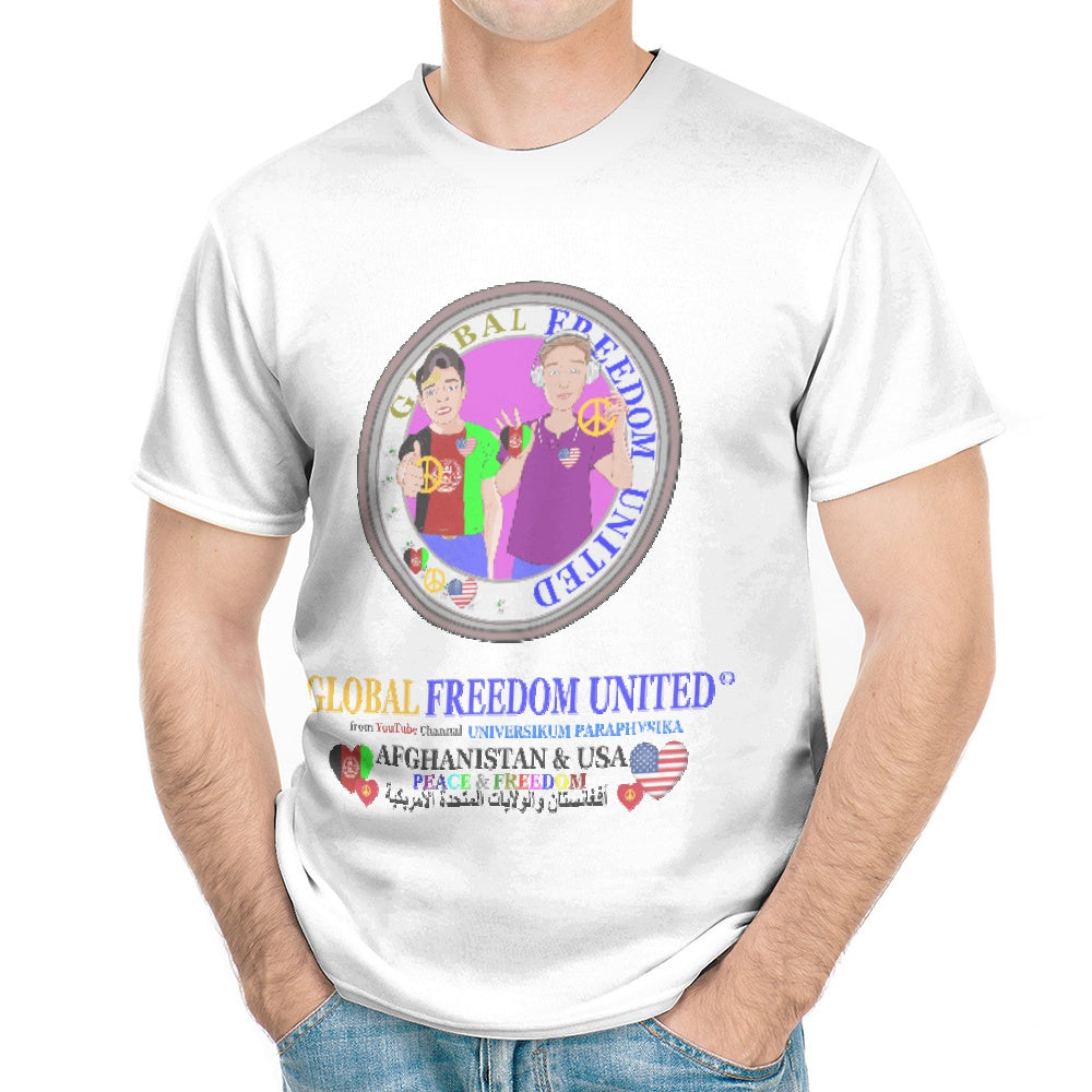 Men´s T-Shirt GLOBAL FREEDOM UNITED© AFGHANISTAN & USA V2 Wight