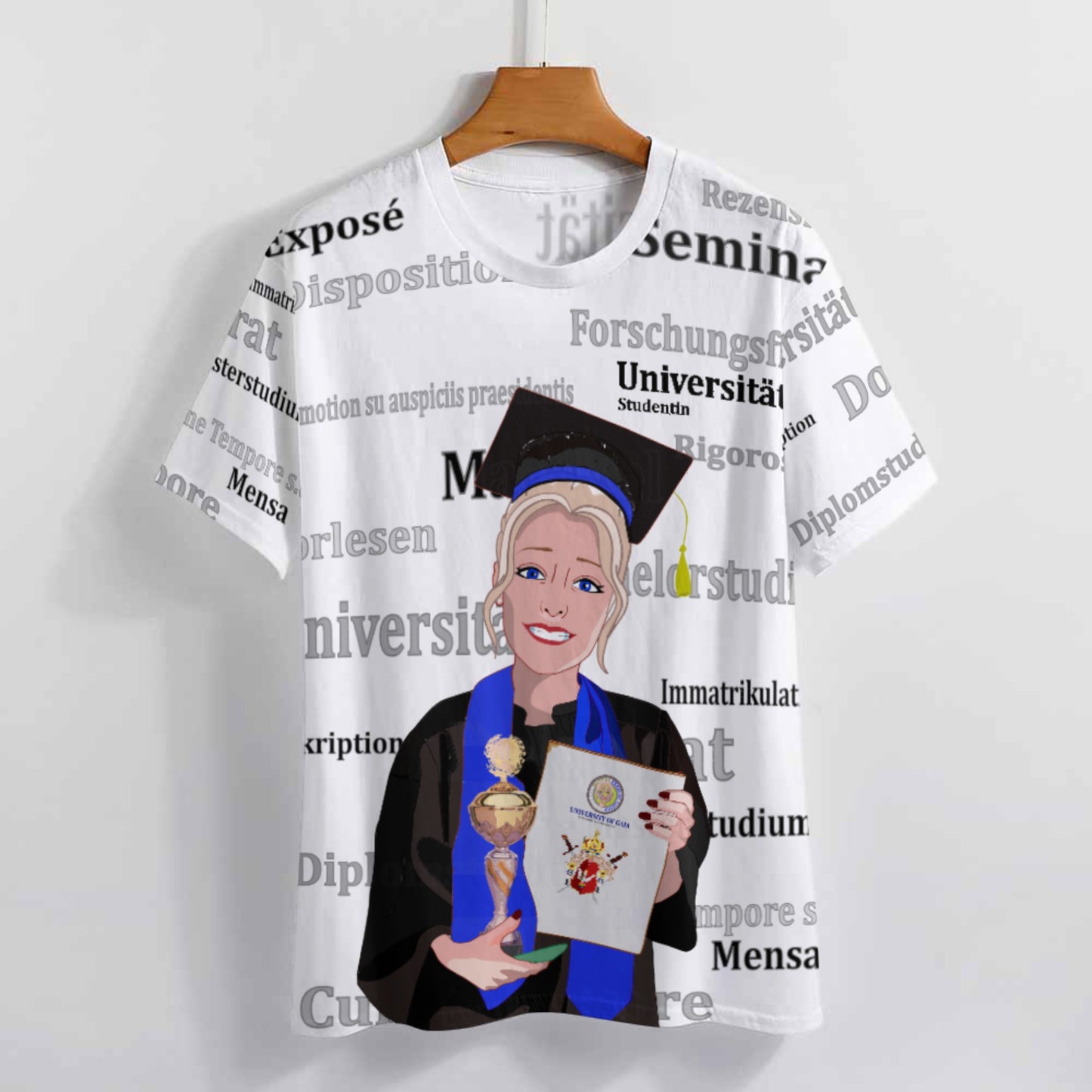 Women´s T-shirt Global Freedom United Student Girl Cooper Place Blond Hair 1