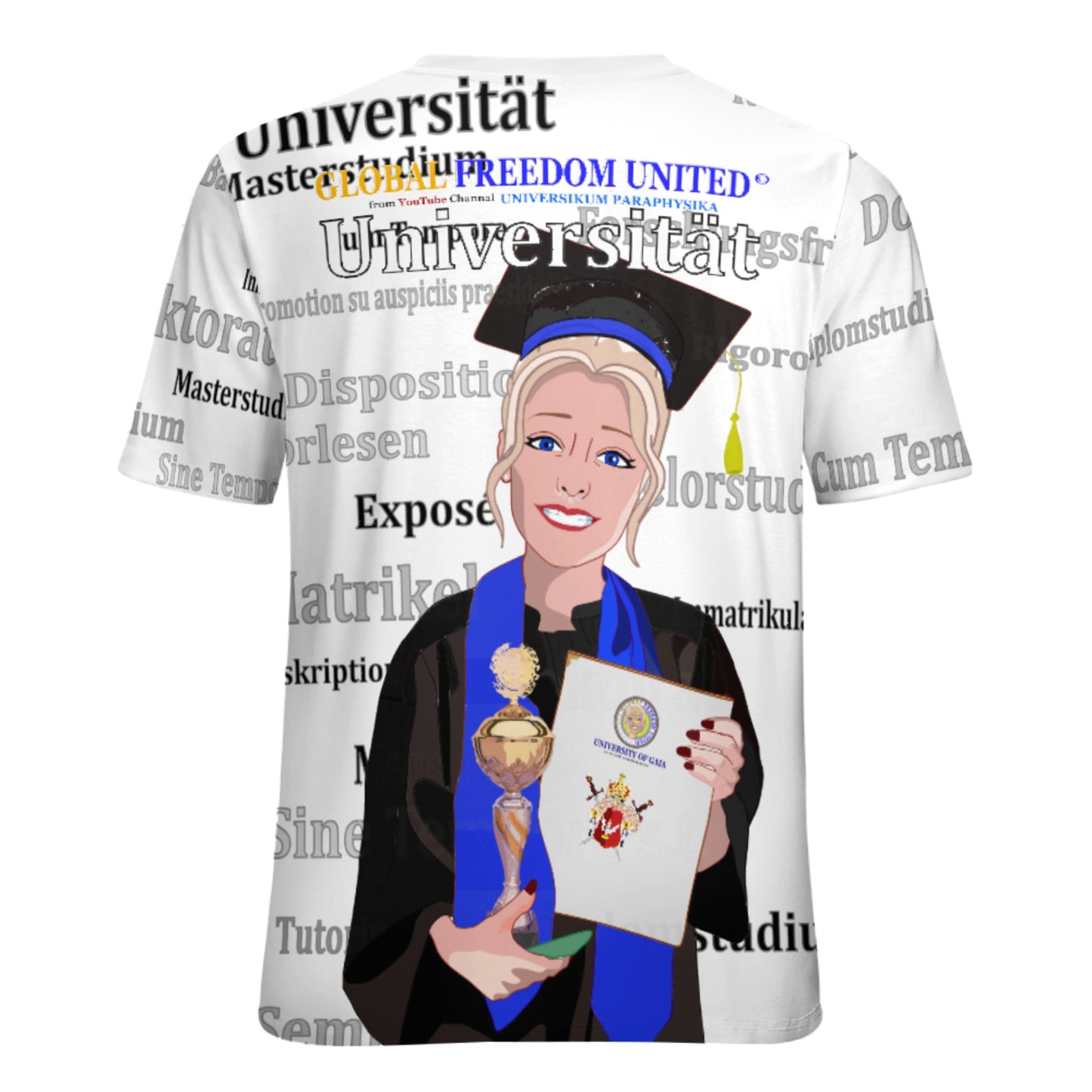 Women´s T-shirt Global Freedom United Student Girl Cooper Place Blond Hair 1