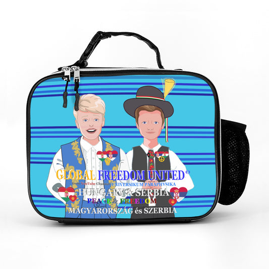 Leather Meal Bag GLOBAL FREEDOM UNITED© Men Serbia & Hungary Blue