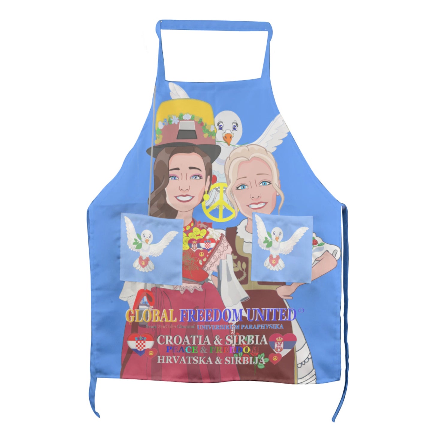 Apron GLOBAL FREEDOM UNITED© Women Croatia & Serbia Blue