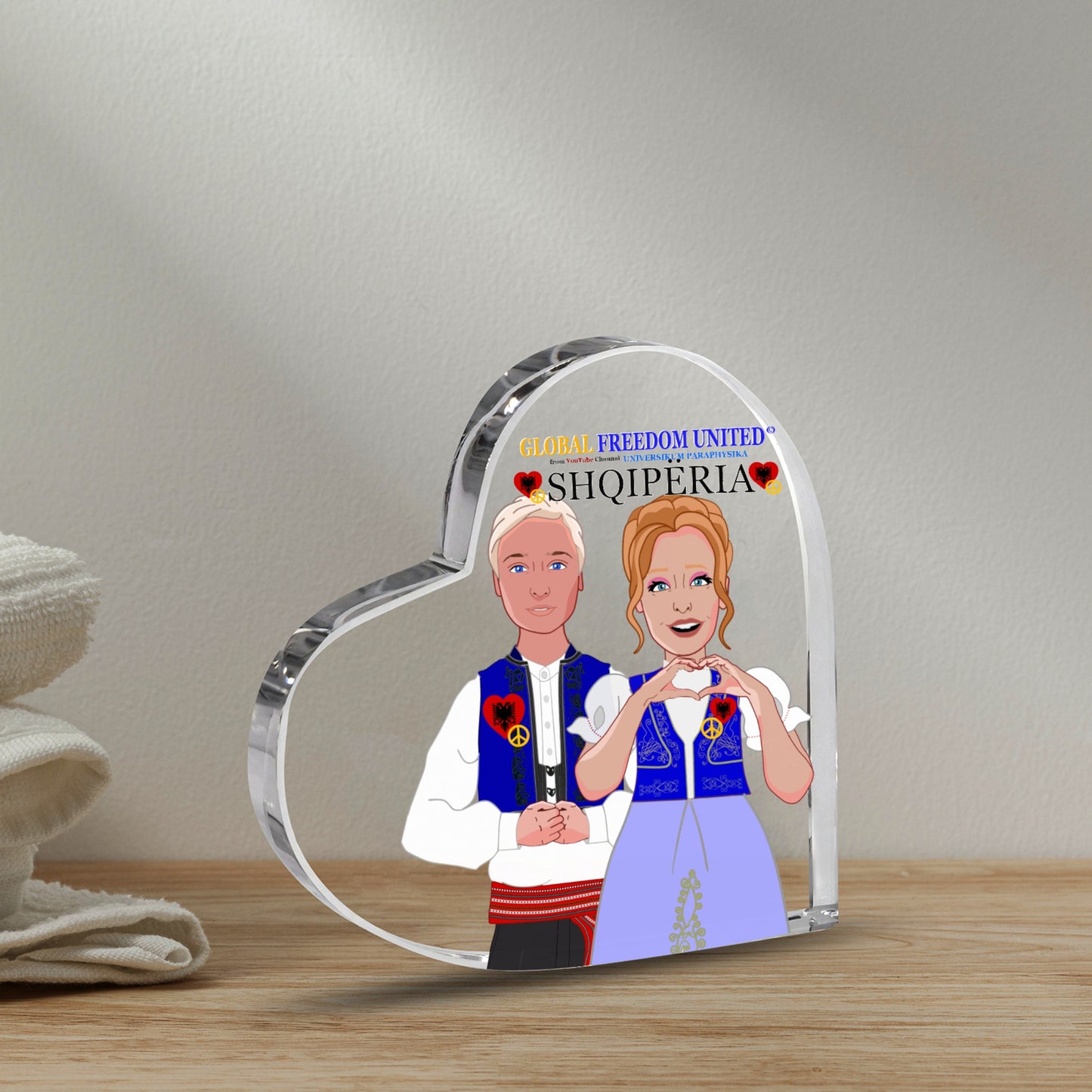Acrylic Plaque GLOBAL FREEDOM UNITED© Couple Edition Albania