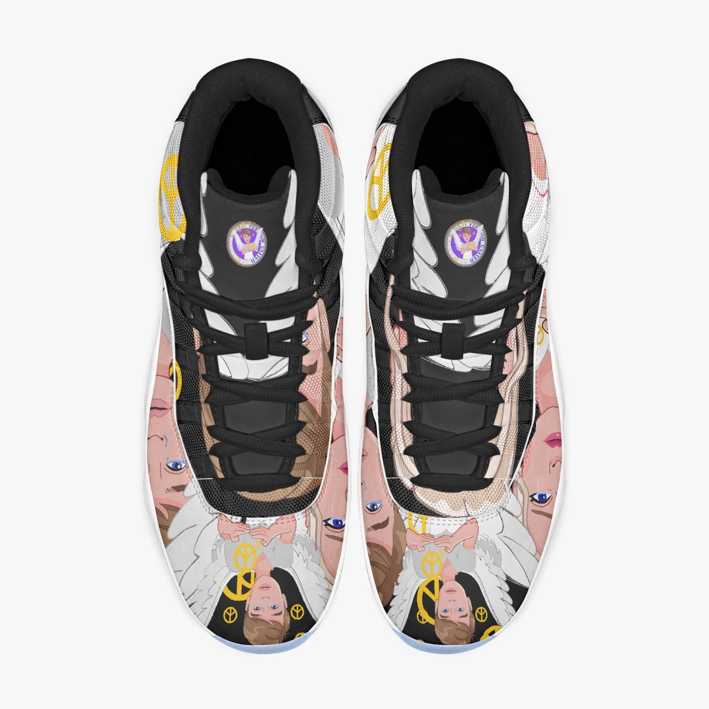 AJ11 Basketball Sneakers -Blue Sole GLOBAL FREEDOM UNITED© ANGEL OF PEACE