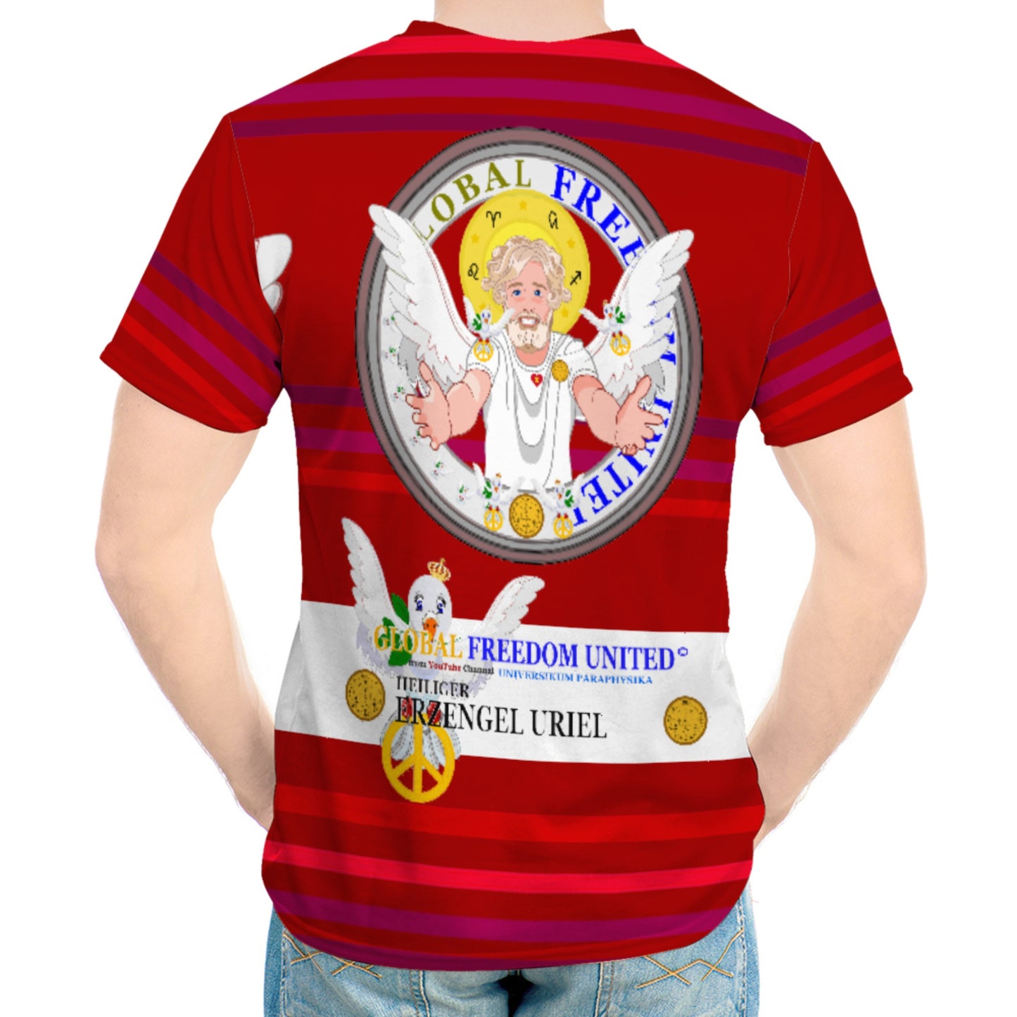 Men´s T-shirt Global Freedom United Archangel Uriel Red