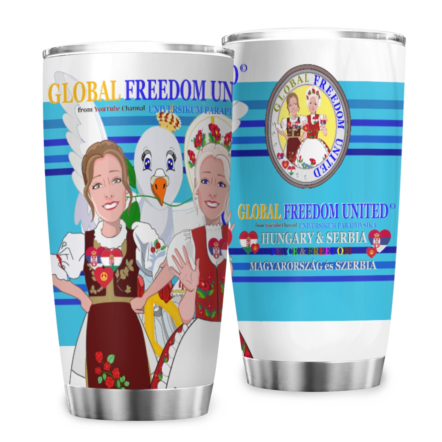Tumbler GLOBAL FREEDOM UNITED© Women Hungary & Serbia Blue