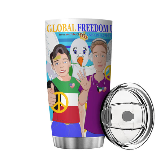 Tumbler Global Freedom United Men Kuwait & Usa Old Peace Blue
