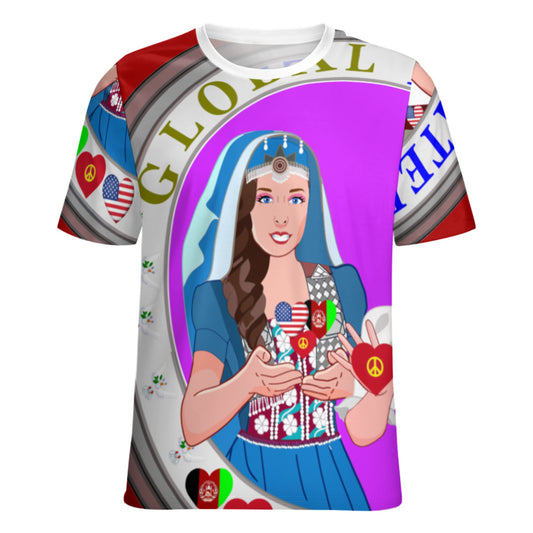 Women´s T-Shirt 3 GLOBAL FREEDOM UNITED© Women AFGHANISTAN & USA  Red