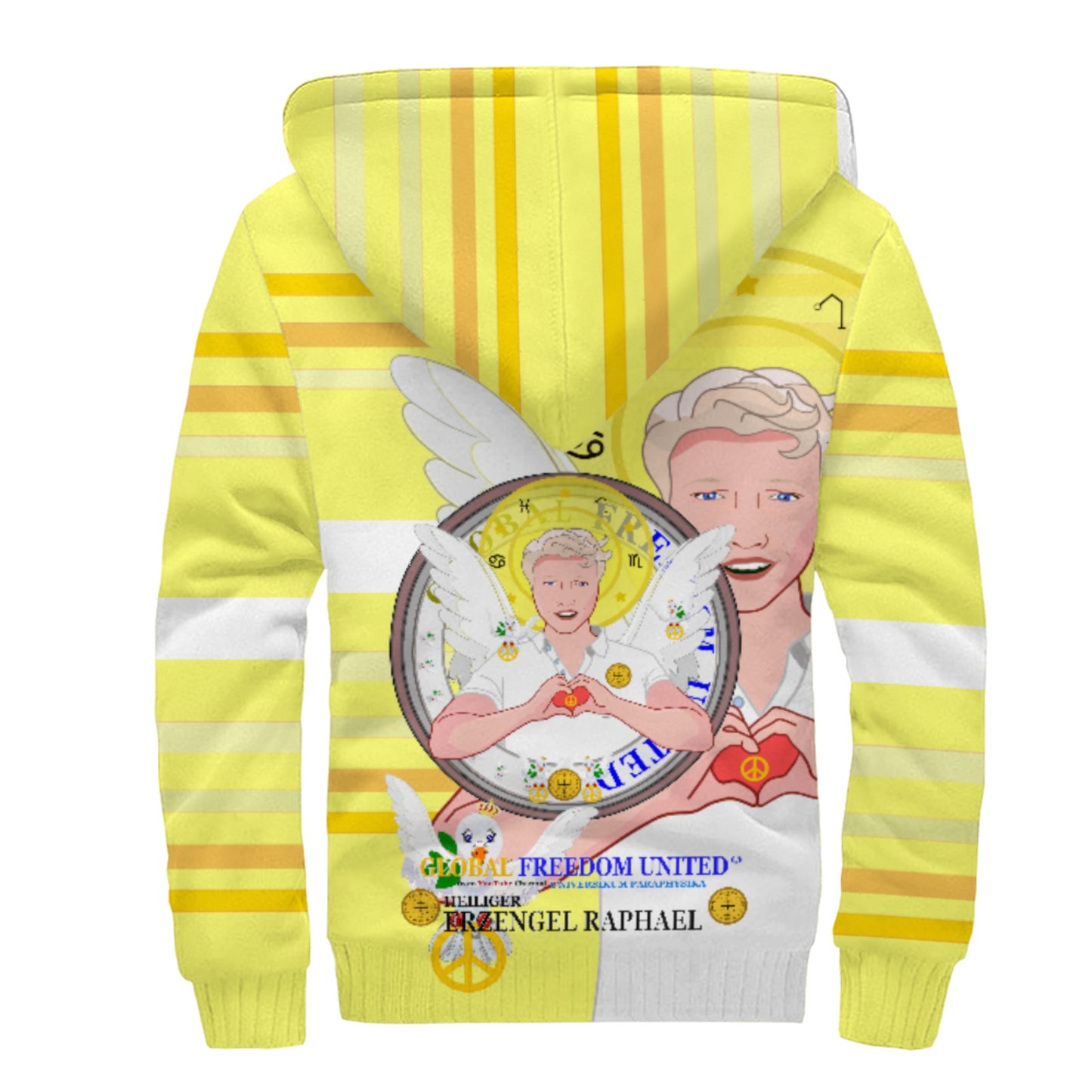 Plush Hoodie Global Freedom United Archangel Raphael German Yellow