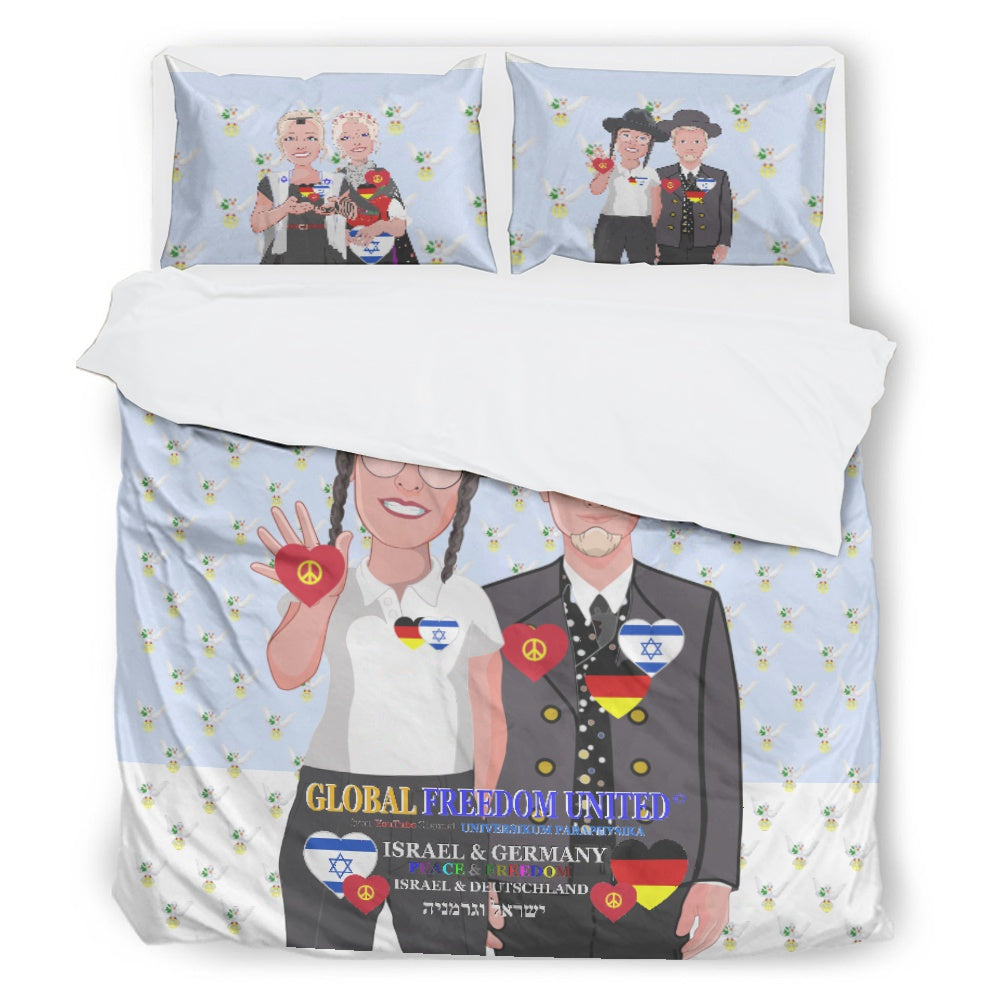 Bed Line Men GLOBAL FREEDOM UNITED© Men Israel & Germany Light Blue